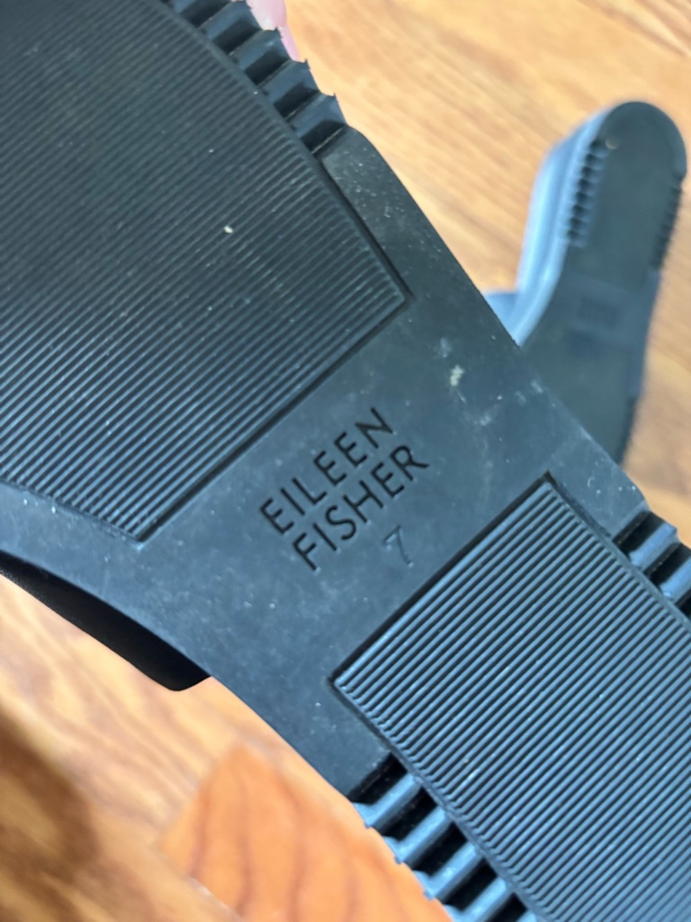 Eileen Fisher Black Touch Platform Leather Slide Sandals Womens Size 7 - Picture 7 of 7